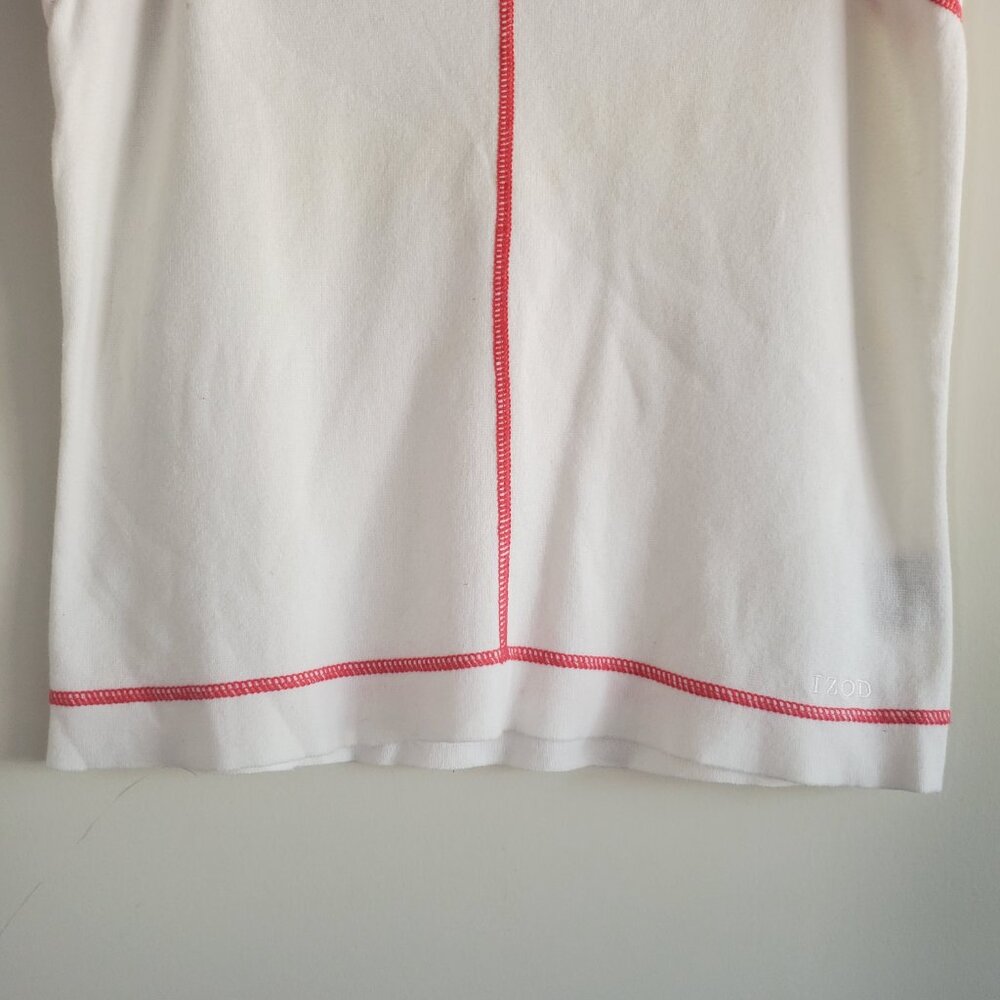 Izod Women's Knit Vest Medium White Tennis Prep Vintage Preppy Academia - Picture 3 of 9